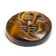Tygří oko tvář slunce a měsíc ručně vyřezávaný přírodní kámen 5 cm, kámen slunce a země, přináší štěstí a bohatství