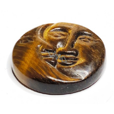 Tygří oko tvář slunce a měsíc ručně vyřezávaný přírodní kámen 5 cm, kámen slunce a země, přináší štěstí a bohatství Tygří oko tvář slunce a měsíc ručně vyřezávaný přírodní kámen 5 cm, kámen slunce a země, přináší štěstí a bohatství