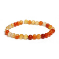 Achát oranžový náramek elastický přírodní kámen, kulička 6 mm / 16 - 17 cm, klid - ochrana - síla - harmonie
