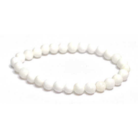 Tridacna lastura náramek elastický přírodní kámen čistoty a pravdy