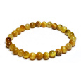 Tygří oko zlaté náramek elastický přírodní kámen, kulička 6 mm / 16 - 17 cm, kámen slunce a země, přináší štěstí a bohatství