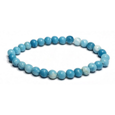 Larimar náramek elastický přírodní kámen, kulička 6 mm / 16 - 17 cm, kámen bájné Atlantidy