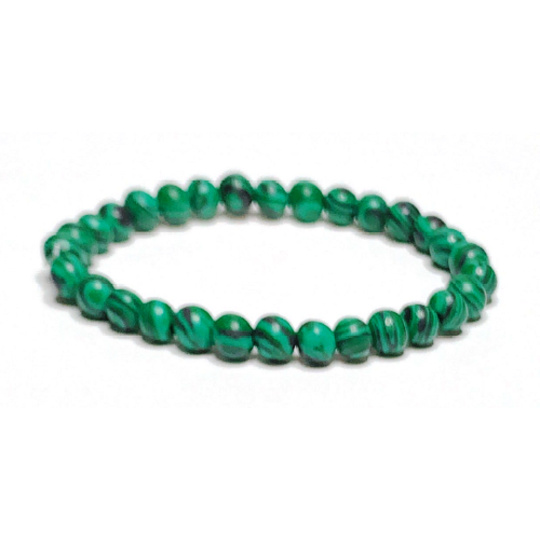 Malachit náramek elastický, kulička 6 mm / 16 - 17 cm, kámen splněných přání