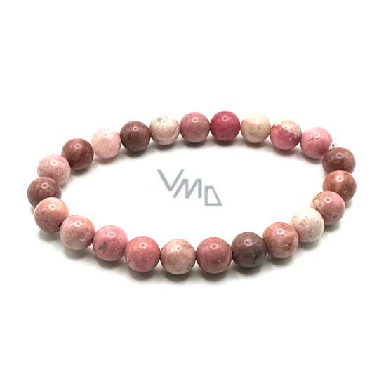 Rodonit náramek elastický přírodní kámen, kulička 8 mm / 16 - 17 cm, AA kvalita, kámen odpuštění Rodonit náramek elastický přírodní kámen, kulička 8 mm / 16 - 17 cm, AA kvalita, kámen odpuštění