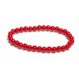Korál červený náramek elastický přírodní kámen, kulička 6 mm / 16 - 17 cm