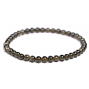 Obsidian náramek elastický přírodní kámen, kulička 4 mm / 16 - 17 cm, kámen záchrany