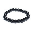 Obsidian náramek elastický přírodní kámen, kulička 8 mm / 16 - 17 cm, kámen záchrany