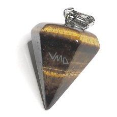 Tygří oko Siderické kyvadlo přírodní kámen ručně broušený 3 cm, kámen slunce a země, přináší štěstí a bohatství Tygří oko Siderické kyvadlo přírodní kámen ručně broušený 3 cm, kámen slunce a země, přináší štěstí a bohatství