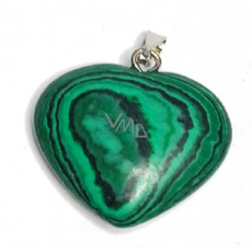 Malachit Srdce přívěsek 2,2 cm 1 kus, kámen splněných přání