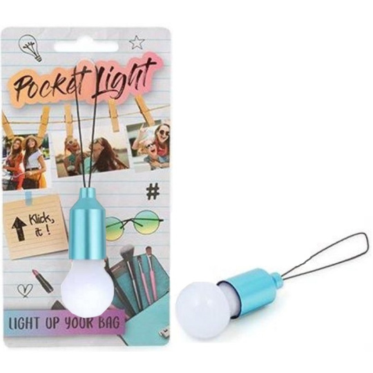 Trendhaus Kapesní lampička ve tvaru žárovky Modrá 2,2 x 5,5 cm