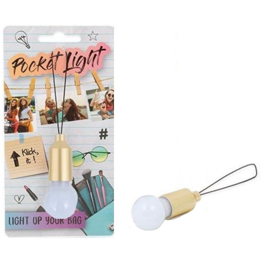 Trendhaus Kapesní lampička ve tvaru žárovky Zlatá 2,2 x 5,5 cm