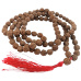 108 Mala Shiva Rudraksha, meditační šperk, přírodní indická semínka, vázaný, elastický, ruční výroba, střapec 8 cm, korálek 7-8 mm