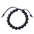 Obsidian Fitness, Hubnutí náramek přírodní kámen, ručně pletený, nastavitelná velikost, kulička 10 mm, kámen záchrany