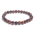 Tygří oko červené / Býčí oko náramek elastický přírodní kámen, kulička 6 mm / 16 - 17 cm, kámen slunce a země, přináší štěstí a bohatství