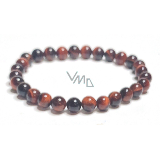 Tygří oko červené / Býčí oko náramek elastický přírodní kámen, kulička 6 mm / 16 - 17 cm, kámen slunce a země, přináší štěstí a bohatství Tygří oko červené / Býčí oko náramek elastický přírodní kámen, kulička 6 mm / 16 - 17 cm, kámen slunce a země, přináší štěstí a bohatství