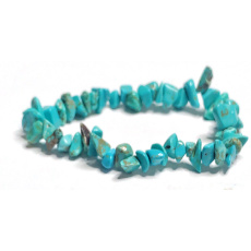 Tyrkenit náramek elastický sekaný přírodní kámen 19 cm, kámen mladých lidí, hledá životní cíl