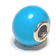 Turkenit koralik okrągły naturalny kamień 14 mm, otwór 4,2 mm 1 sztuka, kamień młodych ludzi, szukający cel życiowy