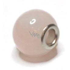 Růženin přívěsek kulatý přírodní kámen 14 mm, otvor 4,2 mm 1 kus, kámen lásky