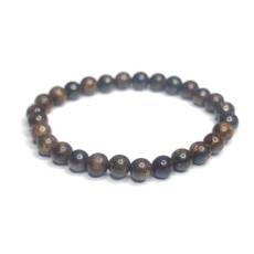 Bronzit náramek elastický přírodní kámen, kulička 6 mm / 16 - 17 cm, vysoce ochranný kámen