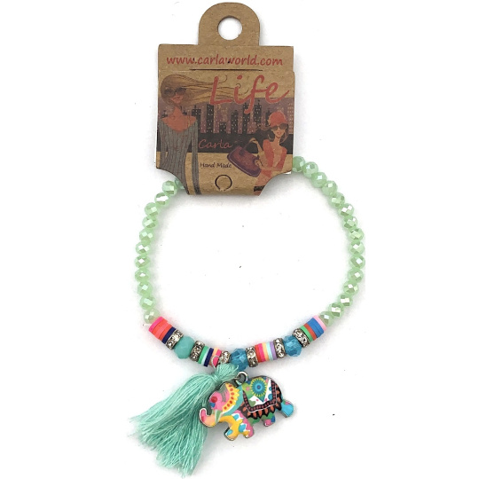 Albi Šperk náramek z korálků Slon symbol štěstí, Střapec ochrana, energie 1 kus různé barvy