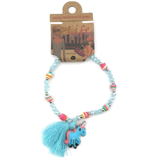 Albi Šperk náramek z korálků Jednorožec ochrana, čistota, Střapec ochrana, energie 1 kus různé barvy