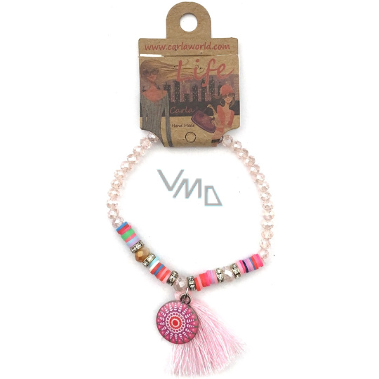 Albi Šperk náramek z korálků Mandala, Střapec ochrana, energie 1 kus různé barvy Albi Šperk náramek z korálků Mandala, Střapec ochrana, energie 1 kus různé barvy