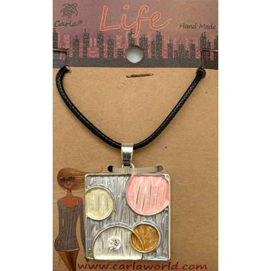 Albi Šperk náhrdelník šňůrka černá Čtverec 1 kus