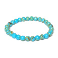 Tyrkenit modrý náramek elastický přírodní kámen, kulička 6 mm / 16 - 17 cm, kámen mladých lidí, hledá životní cíl