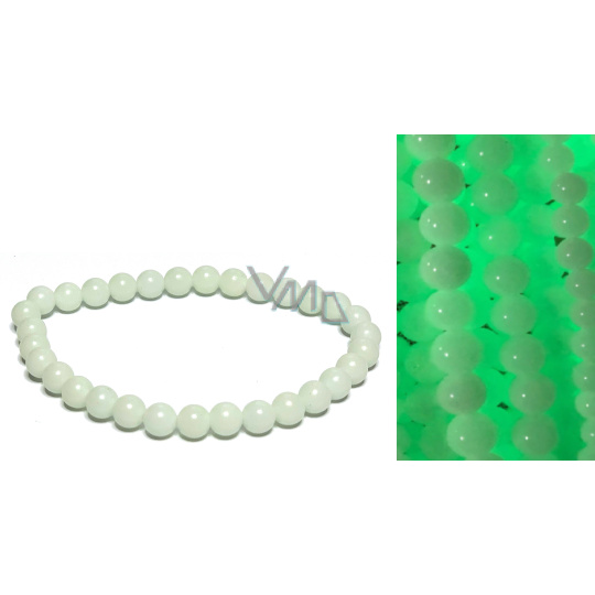 Jade Luminois Light Fosforeskující, žlutě svítí ve tmě, náramek elastický přírodní kámen, kulička 6 mm / 16 - 17 cm Jade Luminois Light Fosforeskující, žlutě svítí ve tmě, náramek elastický přírodní kámen, kulička 6 mm / 16 - 17 cm