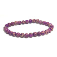 Jaspis / Regalit Imperiální mořský sediment fialový náramek elastický směsný minerál, kulička 6 mm / 16 - 17 cm
