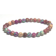 Jaspis / Regalit Imperiální mořský sediment tyrkysovo-fialový náramek elastický směsný minerál, kulička 6 mm / 16 - 17 cm