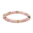Opál růžový náramek elastický přírodní kámen, kulička 6 mm / 16 - 17 cm, kámen královny, přitažlivosti, ženské intuice a krásy