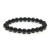 Onyx czarny bransoletka elastyczna naturalny kamień, kuleczka 8 mm / 16 - 17 cm, kamień żywotny szary