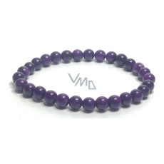 Sugilit náramek elastický přírodní kámen, kulička 6 mm / 16 - 17 cm, Láska • Moudrost • Pravda