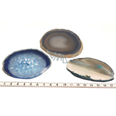 Achát modrý plátek, přírodní kámen 1 kus