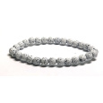 Láva bílá náramek elastický přírodní kámen, kulička 6 mm / 16 - 17 cm, zrozen ze čtyř živlů