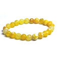 Achát žlutý fazet náramek elastický přírodní kámen, kulička 8 mm / 16 - 17 cm, klid - ochrana - síla - harmonie