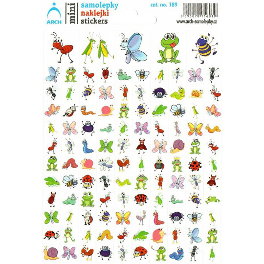 Arch Školní minisamolepky Mravenec, kobylky 11,5 x 17 cm