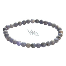 Bransoletka tanzanitowa elastyczna naturalny kamień, kuleczka 5 - 5,7 mm / 16 - 17 cm