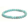 Tyrkenit matný náramek elastický přírodní kámen, kulička 6 mm / 16 - 17 cm, kámen mladých lidí, hledá životní cíl