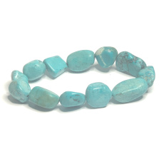 Tyrkenit Troml náramek elastický přírodní kámen vyrobený z lesklých a zaoblených kamenů 8 x 12 mm / 16 - 17 cm, kámen mladých lidí, hledá životní cíl