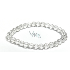 Křišťál Aqua aura andělská fazet náramek elastický přírodní kámen, kulička 6 mm / 16 - 17 cm, kámen kamenů