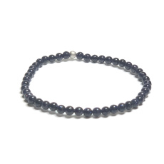 Goldstone modrý Avanturin náramek elastický, kulička 4 mm / 16 - 17 cm, kámen ambicí