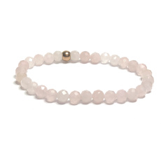 Růženin fazet náramek elastický přírodní kámen, kulička 6 mm / 16 - 17 cm, kámen lásky
