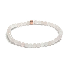 Růženin fazet náramek elastický přírodní kámen, kulička 4 mm / 16 - 17 cm, kámen lásky