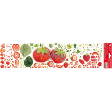 Okenní fólie bez lepidla pruhy ovoce jahody 64 x 15 cm 1 arch Okenní fólie bez lepidla pruhy ovoce jahody 64 x 15 cm 1 arch