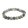 Sokolí oko / Hawk Eye náramek elastický přírodní kámen, kulička 8 mm / 16 - 17 cm, kámen moudrých předků