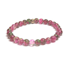 Křemen červený náramek elastický přírodní kámen, kulička 6 mm / 16 - 17 cm, nejdokonalejší léčitel