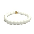 Achát bílý matný náramek elastický přírodní kámen, kulička 8 mm / 16 - 17cm, poskytuje klid a mír