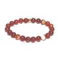 Achát červený náramek elastický přírodní kámen, kulička 8 mm / 16 - 17 cm, klid - ochrana - síla - harmonie